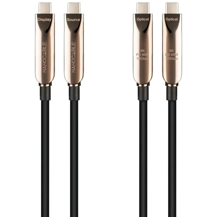 Nanocable Cable USB 3.2 Gen2x1 AOC USB-C a USB-C 5m Negro Nanocable Cable USB 3.2 Gen2x1 AOC USB-C a USB-C 5m Negro